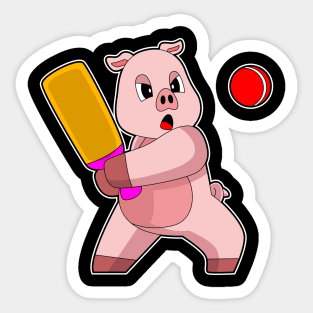 Pig Cricket Cricket bat Sticker